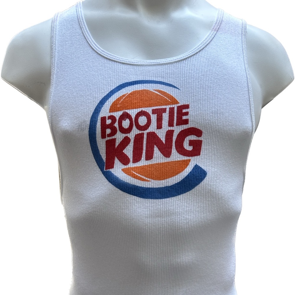 BOOTIE KING funny Burger King parody gift soft graffiti tank top XL UNISEX